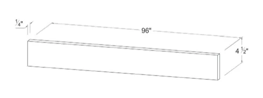 Matt Black Toe Kick — dimension diagram with sizes