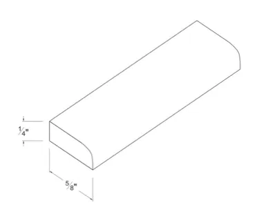 Matt Black Scribe Molding — dimension diagram with sizes