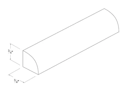 Matt Black Shoe Molding — dimension diagram with sizes