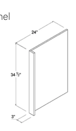Matt Black Dishwasher Panel — dimension diagram with sizes