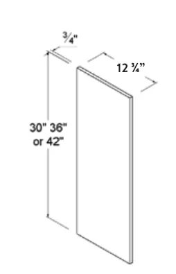 Matt Black Wall Decorative End Panel — dimension diagram with sizes