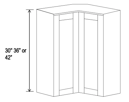 Navy Blue 24"W Wall Easy Reach Corner Cabinet — dimension diagram with sizes