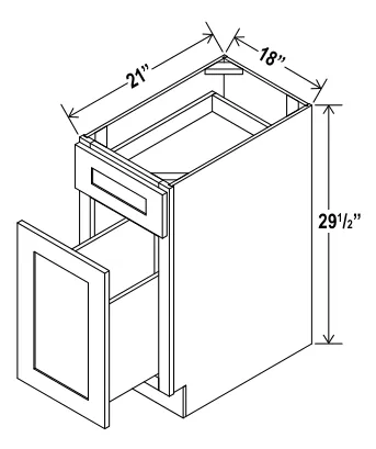 Navy Blue Document File Base Cabinet — dimension diagram with sizes
