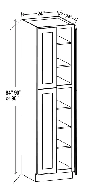Navy Blue 24"W Utility Pantry — dimension diagram with sizes