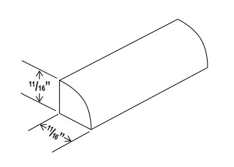 Navy Blue Shoe Moulding — dimension diagram with sizes