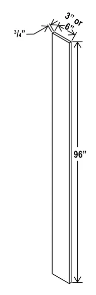 Navy Blue Tall Filler — dimension diagram with sizes