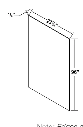 Navy Blue Tall Skin Veneer Panel — dimension diagram with sizes