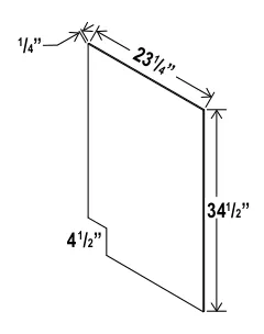 Navy Blue Base Skin Veneer Panel — dimension diagram with sizes