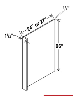 Navy Blue Refrigerator End Panel — dimension diagram with sizes
