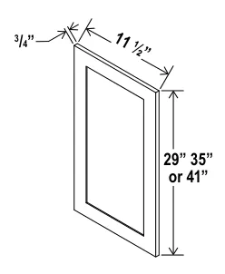 Navy Blue Wall Decorative Door Panel — dimension diagram with sizes