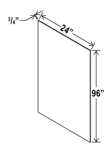 Navy Blue Shelf Board — dimension diagram with sizes