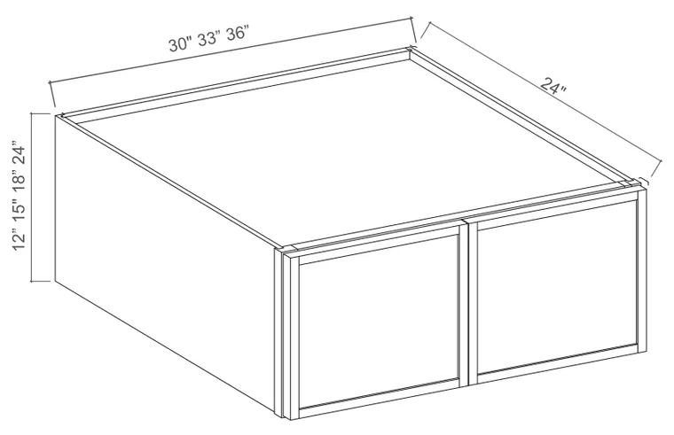 Slim Amber Oak Wall Refrigerator Cabinet Double Doors — dimension diagram with sizes