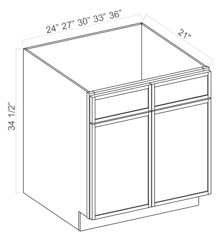 Slim Amber Oak Vanity Sink Cabinet — dimension diagram with sizes