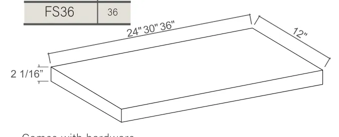 Slim Amber Oak Floating Shelf — dimension diagram with sizes