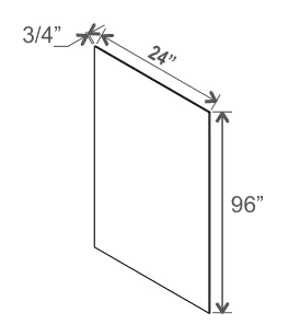 Slim Amber Oak Shelf Board — dimension diagram with sizes
