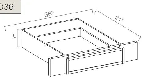 Slim Amber Oak Knee Drawer — dimension diagram with sizes