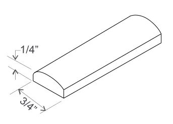 Slim Amber Oak Batten Moulding — dimension diagram with sizes