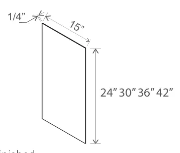 Slim Amber Oak Wall Skin Panel — dimension diagram with sizes