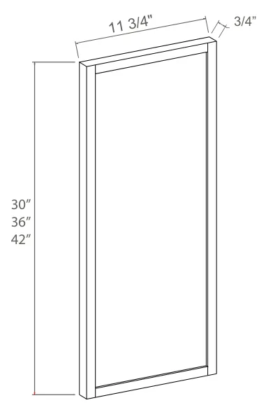 Slim Amber Oak Wall Decorative Door Panel — dimension diagram with sizes