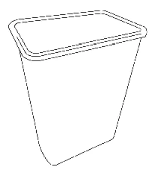 Slim Amber Oak Trash Bin — dimension diagram with sizes