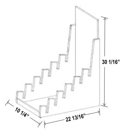 Slim Amber Oak Sample Door - Display — dimension diagram with sizes