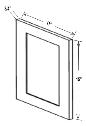 Slim Amber Oak Sample Door — dimension diagram with sizes
